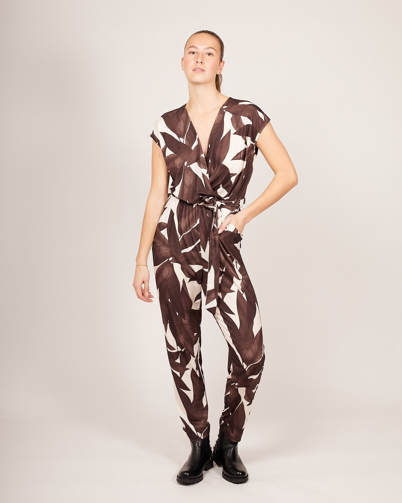 Bruine Jumpsuit met Print